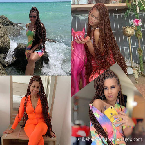 Crochet Braids Hair 21 Roots Wavy  Nu Faux Locs Crochet Hair Soft Locs36inch Goddess Locs Dreadlocs  Synthetic Hair Extensions